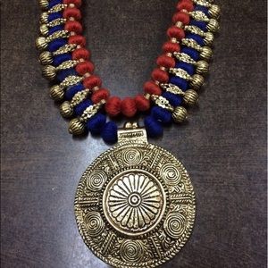 Tribal Vintage Jewelry-Big Round  Pendant Necklace